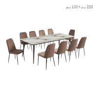 Elegant marble dining table in a distinctive color