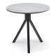 Luxury ceramic cafe table in elegant white marble with soft gray accents Luxury ceramic cafe table in elegant white marble with soft gray accents