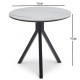 Luxury ceramic cafe table in elegant white marble with soft gray accents Luxury ceramic cafe table in elegant white marble with soft gray accents