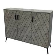 3-door gray shoe cabinet