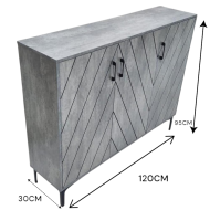 3-door gray shoe cabinet