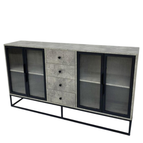 دولاب بوفية أنيق وعصري – رمادي – 160x35x90 سم دولاب بوفية أنيق وعصري – رمادي – 160x35x90 سم