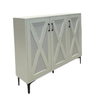 Cabinet, white 3-door shoe cabinet