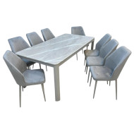 8-chair dining table set, gray