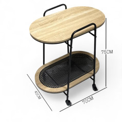 Elegant oval serving trolley - a sophisticated and practical touch to your home - beige
