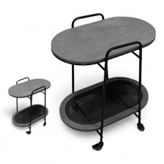 Elegant oval serving trolley - a sophisticated and practical touch to your home - gray