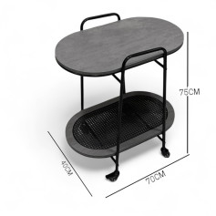 Elegant oval serving trolley - a sophisticated and practical touch to your home - gray