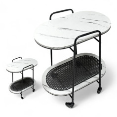 Elegant oval serving cart - a sophisticated and practical touch to your home - white