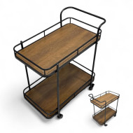 Presentation of a wooden brown color with metal covers and frame Presentation of a wooden brown color with metal covers and frame