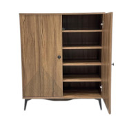 Brown shoe rack, shoe rack