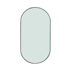 Black aluminum wall mirrors with round edges