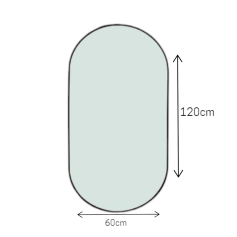 Black aluminum wall mirrors with round edges