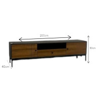 Brown and black plasma TV table