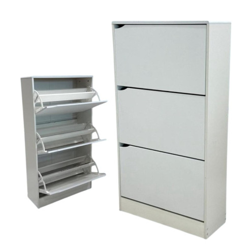 Cabinet, shoe cabinet, white colored vertical shoes
