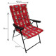 Red fabric folding travel chair Red fabric folding travel chair