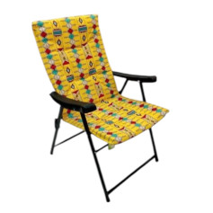 Yellow fabric folding travel chair