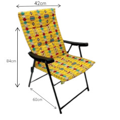 Yellow fabric folding travel chair