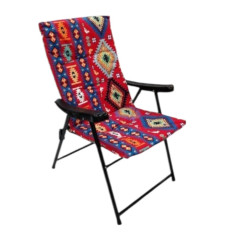 Modern red fabric folding travel chair