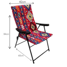 Modern red fabric folding travel chair