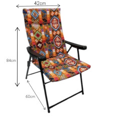 Brown fabric folding travel chair