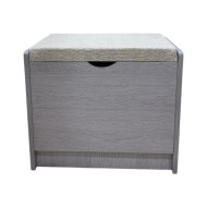 Grey shoe box and bench