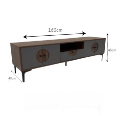 Modern and contemporary plasma TV, dark wood color, 160 cm