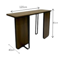 Brown iron wooden entrance table