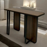 Brown iron wooden entrance table