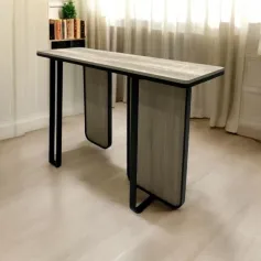 Modern and contemporary wooden iron entrance table
