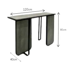 Modern and contemporary wooden iron entrance table