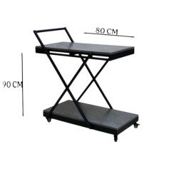 Modern and contemporary gray serving trolley