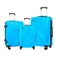 3-piece blue fiber travel bag set