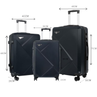 3-piece black fiber travel bag set