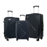 3-piece black fiber travel bag set