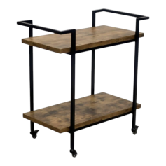 Wooden serving cart shelves in several colors