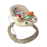 Baby walker with beige toys