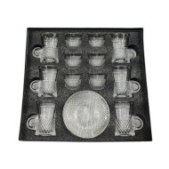 18-piece glass coffee cup and saucer set