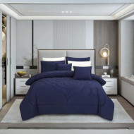 6-piece double bedspread in navy blue