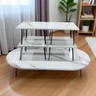 5-piece floor table set, white
