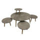 Turkish round wood floor table set Turkish round wood floor table set
