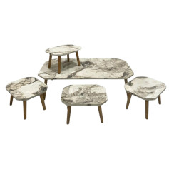 Turkish rectangular wooden floor table set