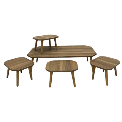 Turkish floor table set, rectangular, brown wood Turkish floor table set, rectangular, brown wood