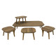 Turkish floor table set, rectangular, brown wood Turkish floor table set, rectangular, brown wood