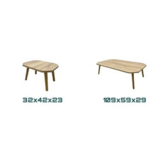 Turkish floor table set, rectangular, light wood color